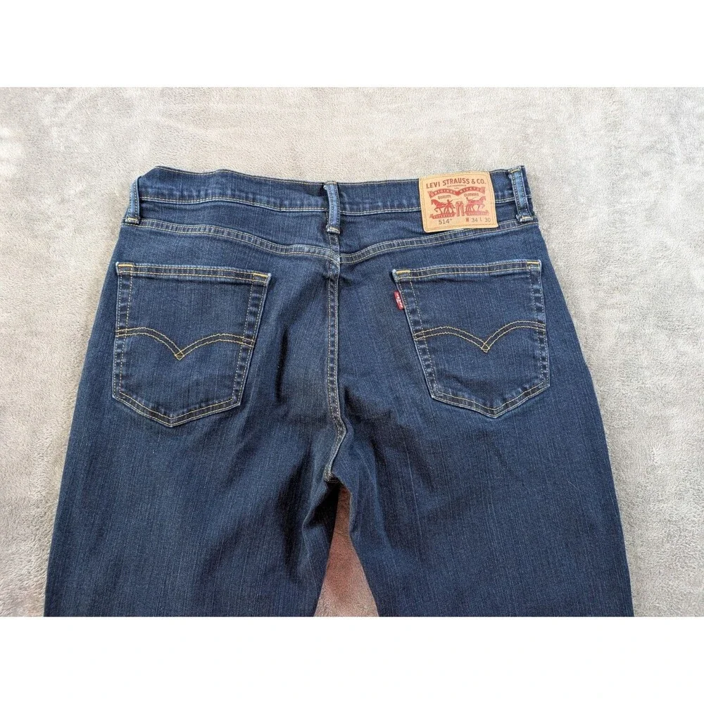 Levi’s 514 Jeans Mens 34x30 Straight Fit Blue Denim Casual Comfort Stretch